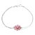 18k Gold 1.36 Ct Pink Sapphire Flower Diamond Bracelet For Sale