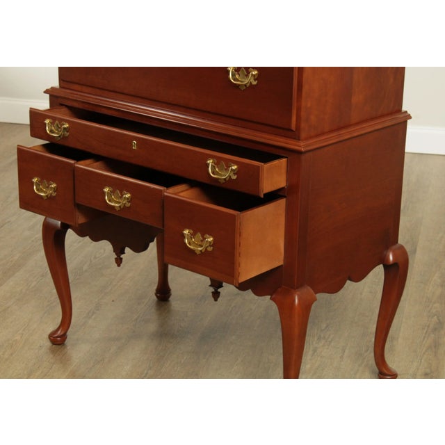 Wood Suters Hand Crafted Solid Cherry Queen Anne Highboy Chest For Sale - Image 7 of 13