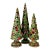 1990s Vintage Americana Boho Chic Christmas Holly Topiary Trees Holiday Accents - Set of 3. For Sale