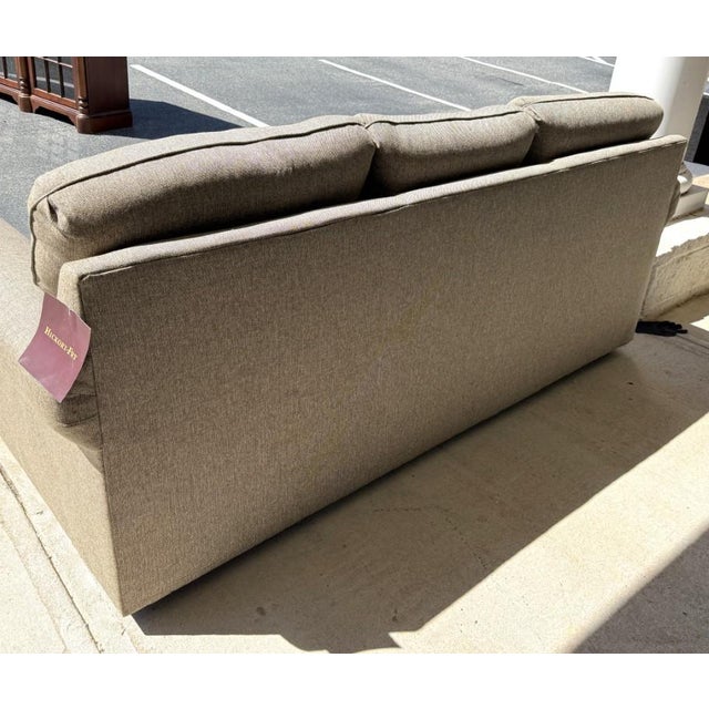 Hickory-Fry Light Brown Upholstered Sofa For Sale - Image 12 of 16
