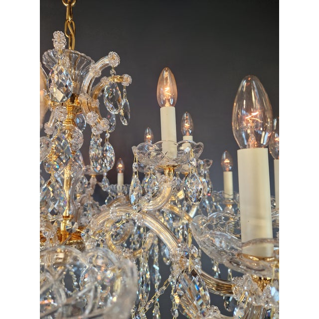 Large Maria Theresa Style Crystal Chandelier Handmade Luxury European Chandelier For Sale - Image 14 of 15