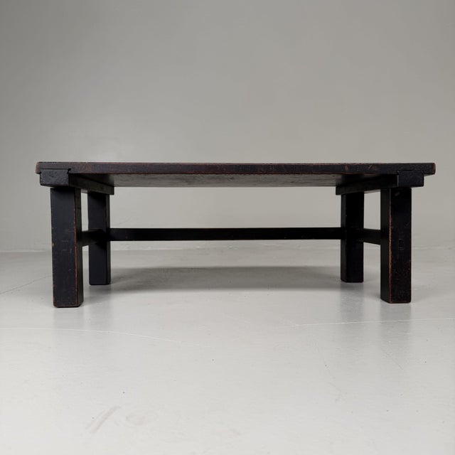 Contemporary Low Japanese Minimalist Mingei Writing Table, 1910s For Sale - Image 3 of 11