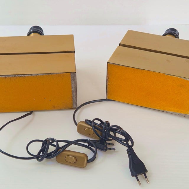 Table Lamps in Brushed Gold Metal from Maison Charles, 1970s, Set of 2 For Sale - Image 10 of 13