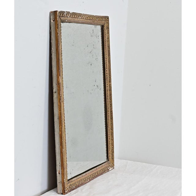 Wood French 18th Century Petite Gilt Mirror with Original Glass For Sale - Image 7 of 10