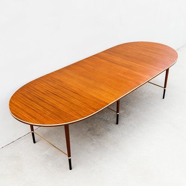 Restored 1950s Paul McCobb Mahogany & Brass "Connoisseur Collection" Expandable Dining Table For Sale - Image 16 of 18
