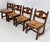 Brutalist Dining Chairs in Wood and Braided Straw attributed to Guillerme et Chambron for Votre Maison, 1950s, Set of 4 For Sale - Image 3 of 10