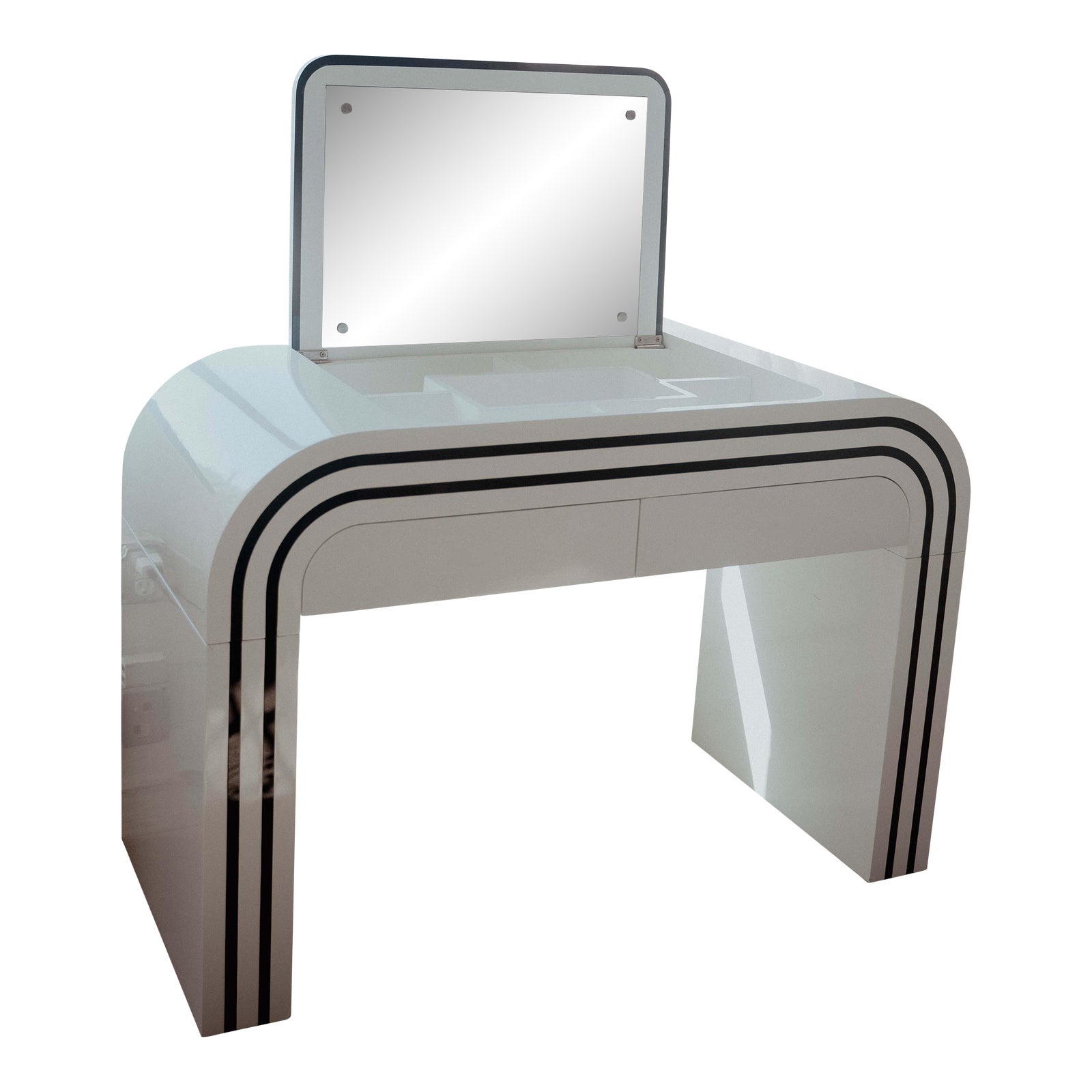 Mid Century Modern Waterfall Vanity With Double Storage Chairish