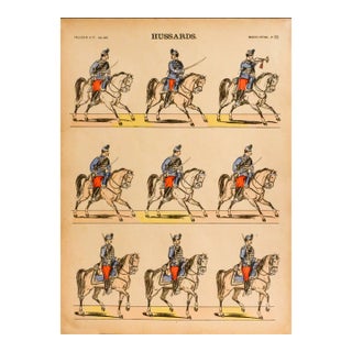 1880s - 1890s French Military Print - Imagerie d'Épinal #88 - Hussards For Sale