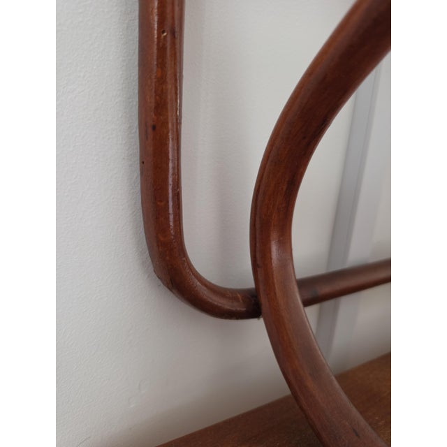 Vintage Bentwood Wall Coat Rack Thonet Style Hat Rack Entryway Shelf Hall Tree Coat Hooks Vienna Secession Mudroom Storage For Sale - Image 11 of 15