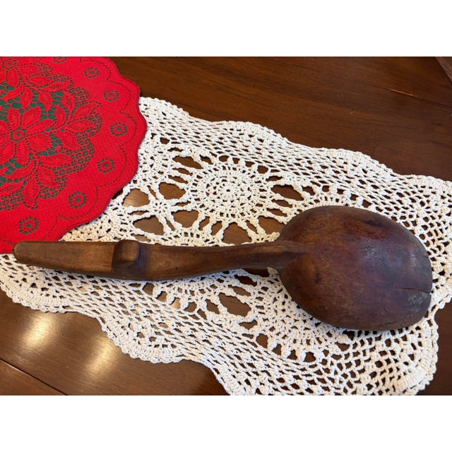 Vintage Dough Bowl and Ladle For Sale - Image 4 of 6