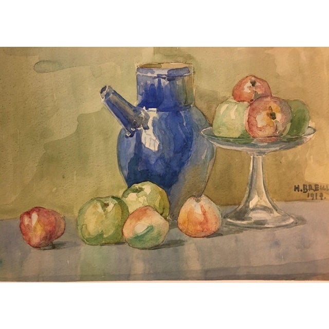 Breul Heinrich, Kassel Schwalm Willingshausen Kitchen Still Life Apple, 1917, Oil on Canvas, Framed For Sale - Image 9 of 13