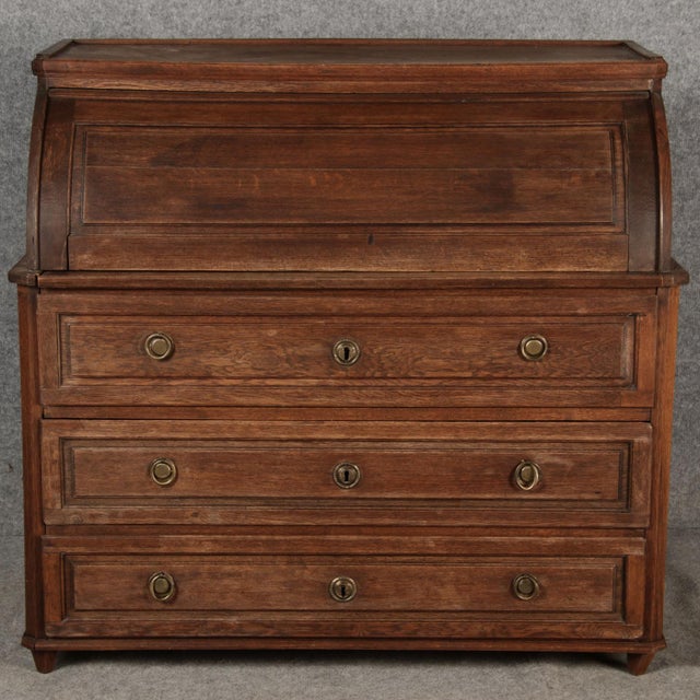 Antique Biedermeier Secretary in Oak, 1800 For Sale - Image 13 of 18