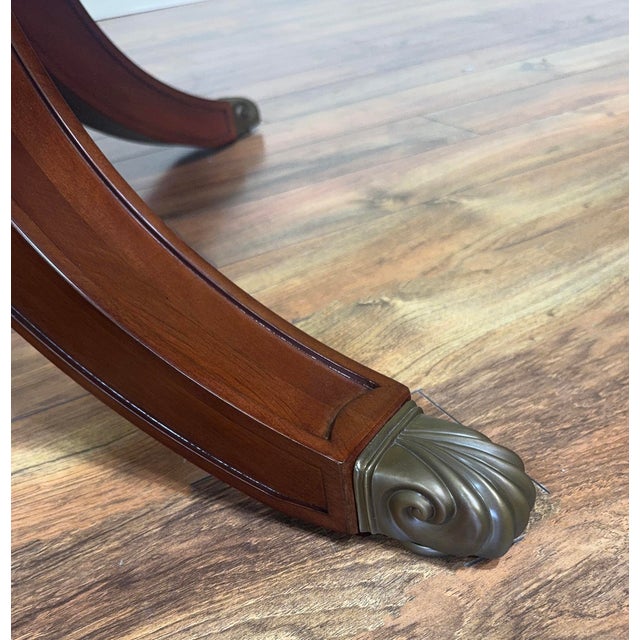 One Piece 90" Round Mahogany Dining Table Seats 10-12 People With Two-Tone Mahogany Finish by an APexclusive by AntiquePurveyor For Sale - Image 10 of 12