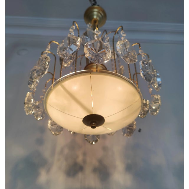 Glass 1980s Crystal Chandelier French Basket For Sale - Image 7 of 11