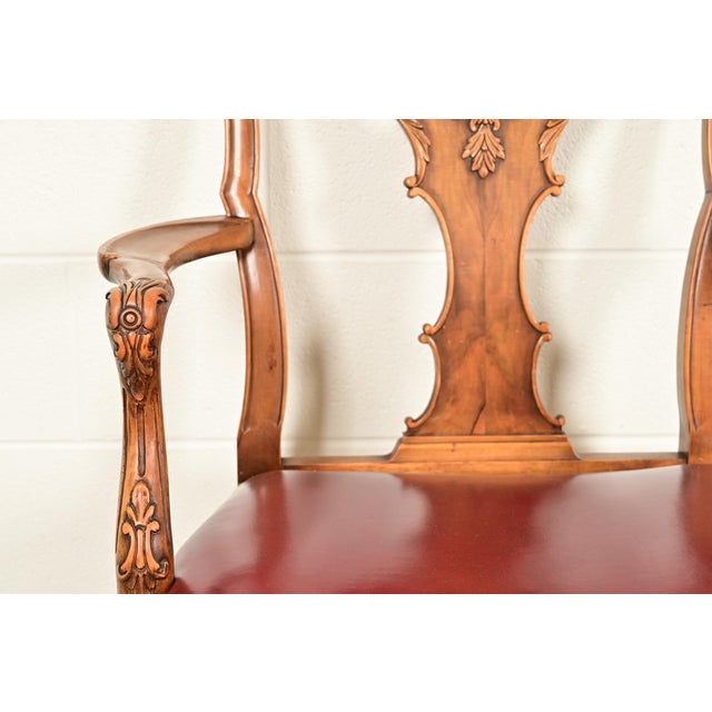 Berkey & Gay Antique Georgian Burled Walnut Dining Chairs, Set of Six For Sale - Image 9 of 16