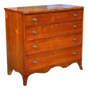 19th Century Antique Southern Walnut Hepplewhite Chest of Drawers / Dresser