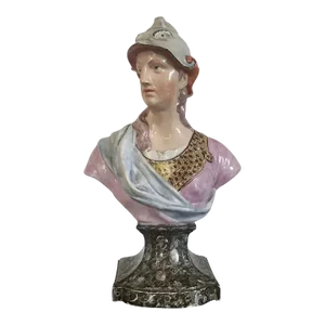1810 George III Staffordshire Pearlware Classical Portrait Bust of Minerva