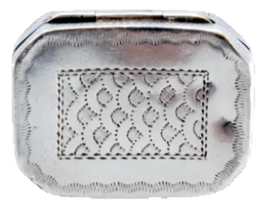 George III Silver and Gold Vinaigrette Box with Engraving and Friezes