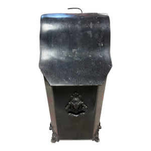 Antique, Victorian, Heavy Metal Coal Scuttle With Removable Bin