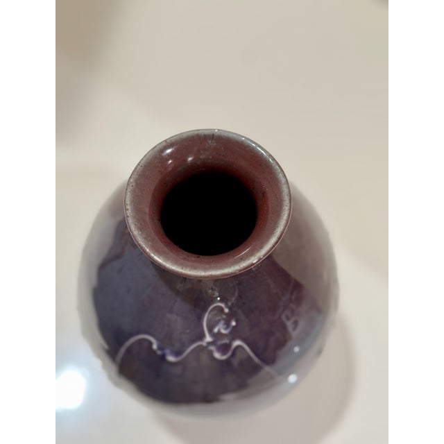 Mid 20th Century Mid 20th Century Hand-Thrown Studio Pottery Vase – Deep Oxblood Glaze With Dripped White Slip Decoration, Signed For Sale - Image 5 of 5