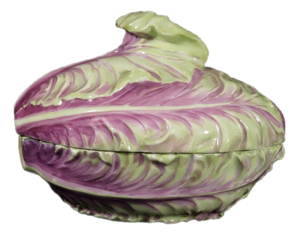 Meissen Porcelain Trompe l'Oeil Red Cabbage Box and Cover