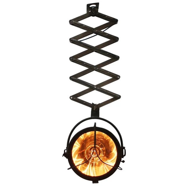 double scissor with industrial aluminum spot adjustable length spotlight size: diam. 35 cm as shown on picture 95 cm min....