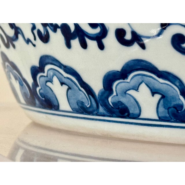 19th Century Chinese Blue and White Porcelain Jardiniere For Sale - Image 9 of 15