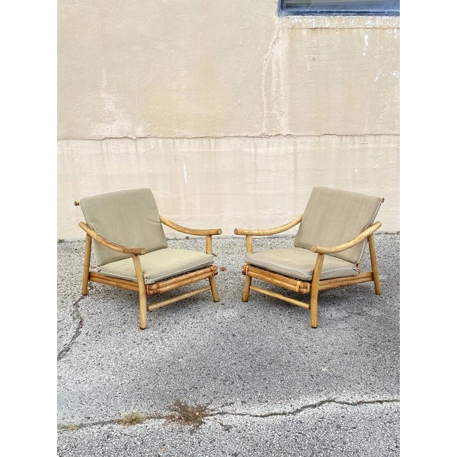 Beige Vintage Ficks Reed Bamboo Rattan Tiki Sofa Set With Lounge Chairs - 3 Pc Set For Sale - Image 8 of 12