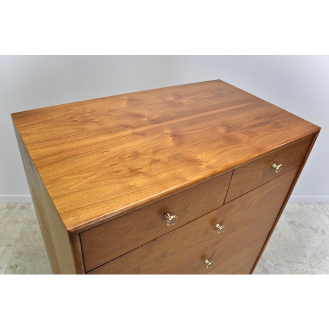 Drexel 1960s Kipp Stewart for Drexel Declaration Highboy Walnut Dresser For Sale - Image 4 of 12