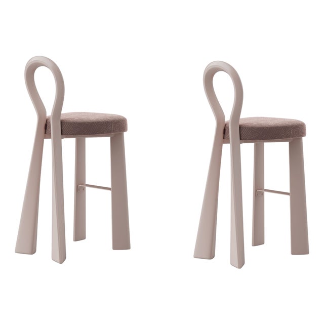 Mary III Bar Chairs in Wood by Ottiu, Set of 2 For Sale