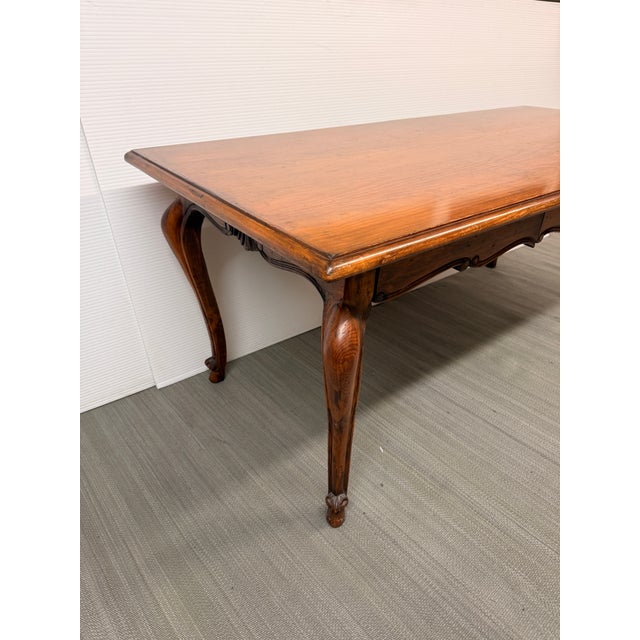 French Country Desk With Carved Cabriole Legs For Sale - Image 4 of 16