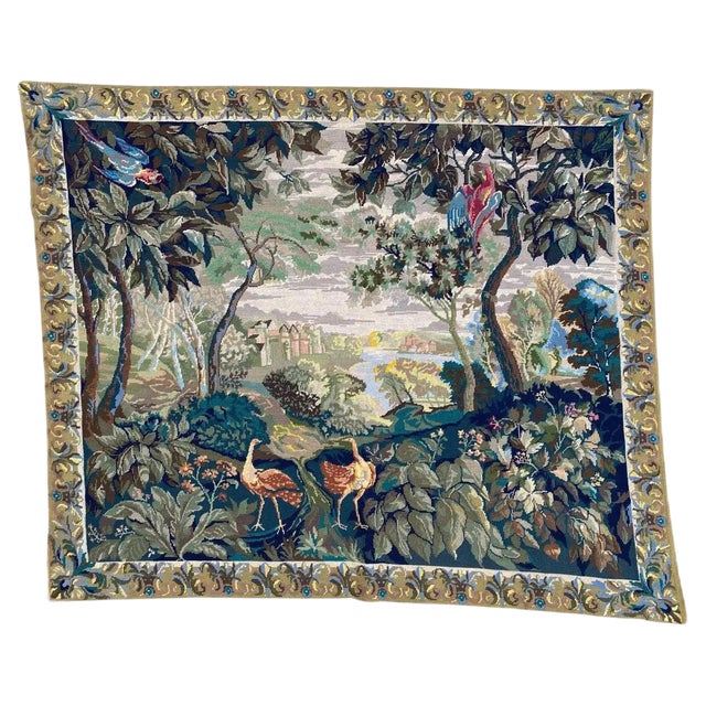 Mid-Century French Needlepoint Tapestry For Sale