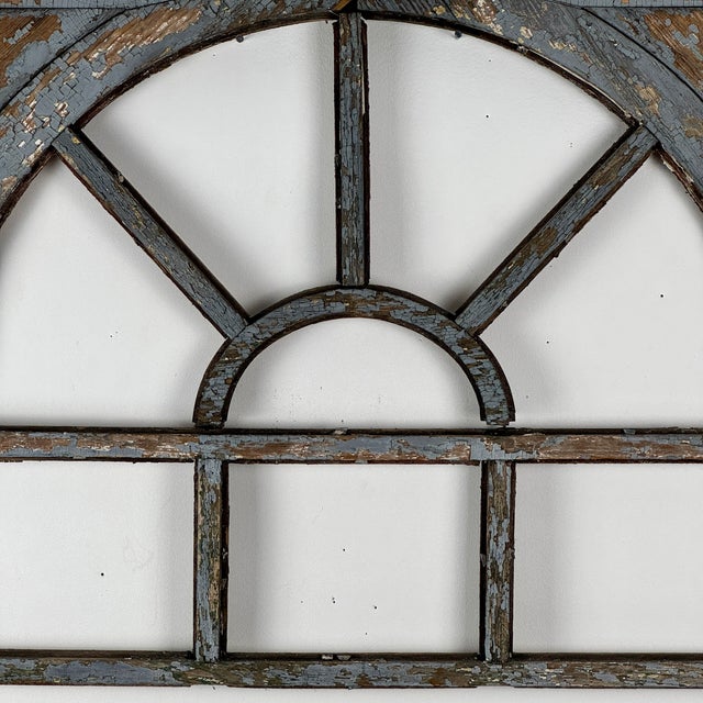 Wood Early 20th Century Architectural Salvaged Wooden Window Frame for Wall Decor For Sale - Image 7 of 12