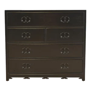 Michael Taylor for Baker Far East Collection Black Lacquered Dresser Chest, Newly Refinished