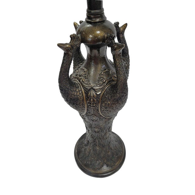 Pair of Peacock Motif Table Lamps For Sale - Image 12 of 17