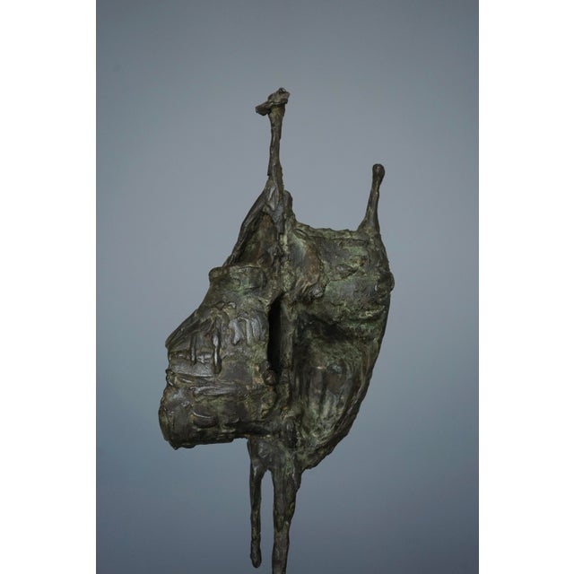 Jetty Homan, Abstract Sculpture, 1970s, Bronze & Teak For Sale - Image 6 of 9