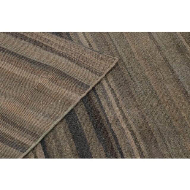 Stone Gray Contemporary Oversized Solid & Stripes Wool Rug by Rug & Kilim, India For Sale - Image 8 of 10