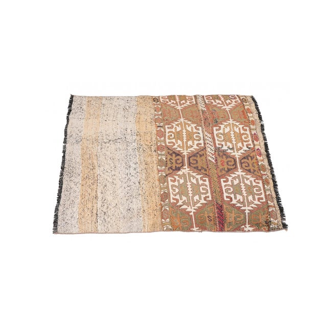 Vintage Decorative Turkish Kilim Rug - 3`11″ X 4`0″ For Sale - Image 4 of 6