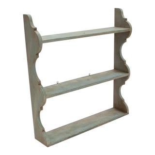 1990s Three Tier Wall Shelf in Vintage Paint For Sale