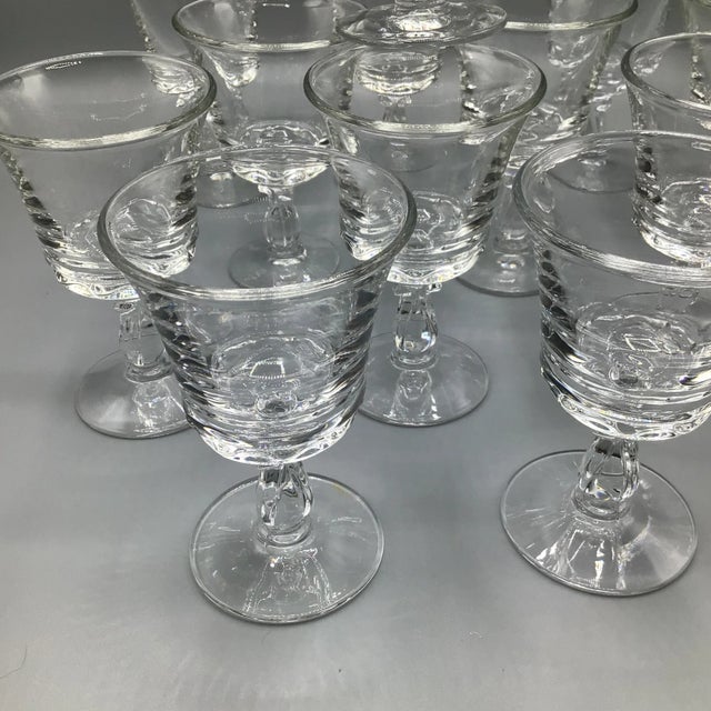 Vintage Fostoria "Century” Pressed Glass Wine Glasses-Set of 14 For Sale - Image 11 of 13