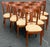 Very hard to find set of 10 dining chairs by Grange. . Each chair features fiddle like shaped back splat and standing on...