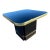 Postmodern Side End Coffee Table With Mirror Top & Black Lacquered Pedestal Base For Sale