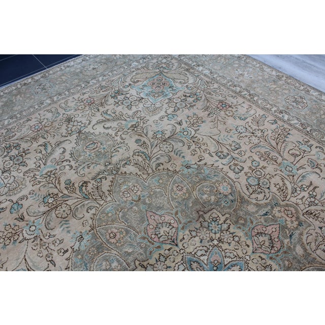 Sand Extra Large Vintage Turkish Area Rug - 114"x153" For Sale - Image 8 of 13