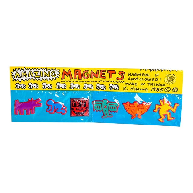 Keith Haring Iconic Pop Shop Magnets, C. 1985 — Set of 6 For Sale