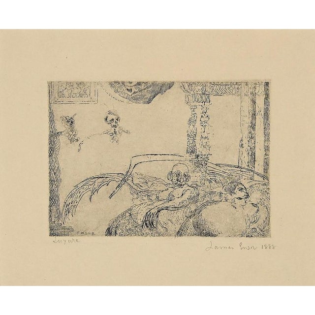 James Ensor, La Luxure Etching, 1888, Etching For Sale - Image 3 of 3
