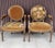 I found the needlepoint on these chairs still on uncut canvas. Perfect for these Louis XVI style armchairs.