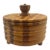 1996 Handcrafted Laminated Wood Lidded Bowl With Geometric Inlay For Sale
