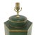 Metal Vintage Green English Hexagon Metal Tea Can Hand Painted Chinoiserie Table Lamp For Sale - Image 7 of 10
