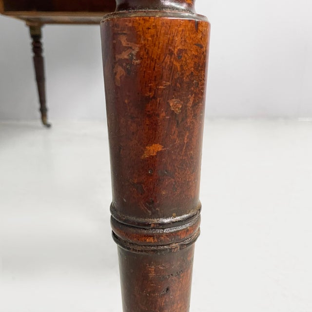 Italian Desk in Wood with Drawers and Brass Handles, Late 1800s For Sale - Image 15 of 18