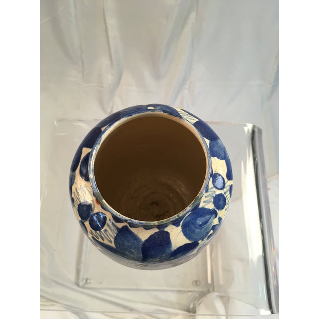 Vintage Mexican Blue and White Pottery Vase Chairish